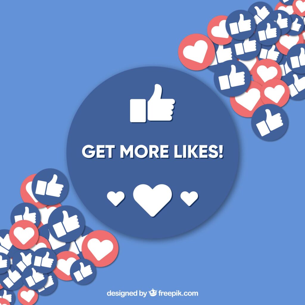 A picture of social media engagement of likes and love react